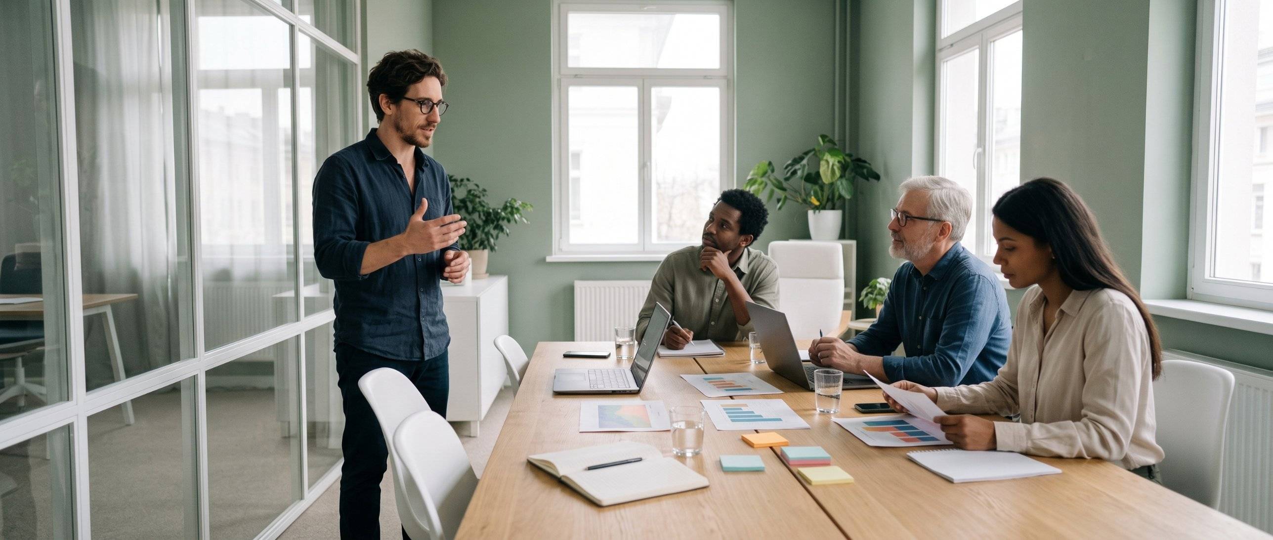 Atelier de travail avec une équipe achats
